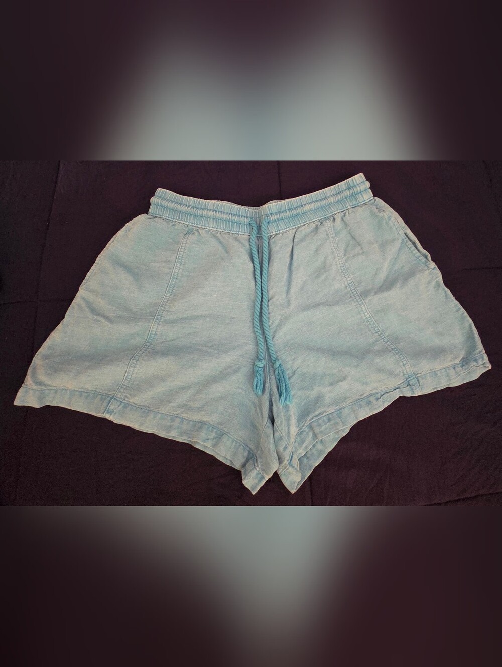 C&C California Light Blue Chambray Drawstring Shorts – Size L
